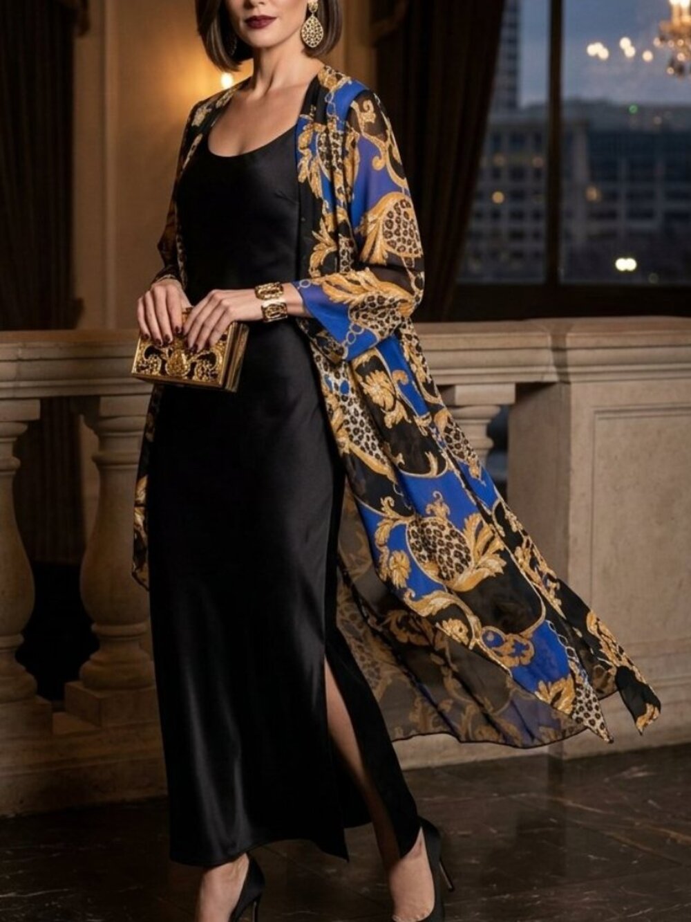 Marallis Collection Woman's Evening Wear Sheer Duster Cardigan Swimwear Coverup